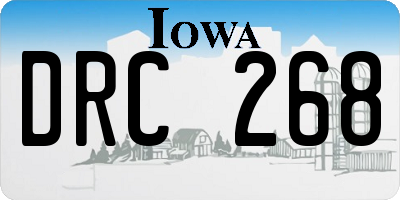IA license plate DRC268