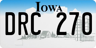 IA license plate DRC270