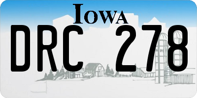 IA license plate DRC278