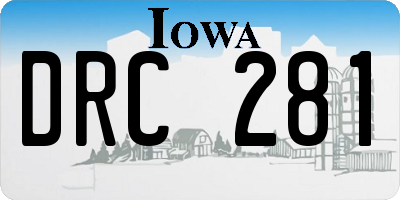 IA license plate DRC281