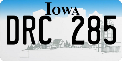 IA license plate DRC285