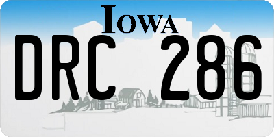 IA license plate DRC286