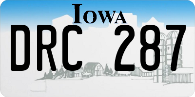 IA license plate DRC287
