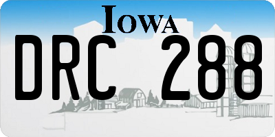 IA license plate DRC288