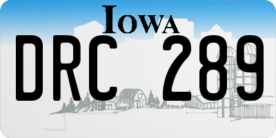 IA license plate DRC289