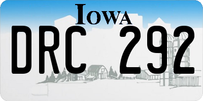 IA license plate DRC292