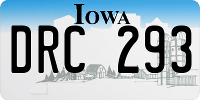 IA license plate DRC293