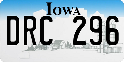 IA license plate DRC296