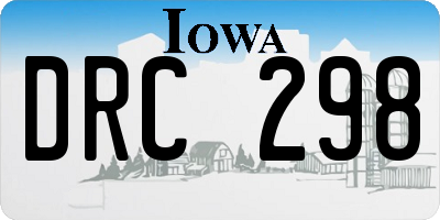 IA license plate DRC298