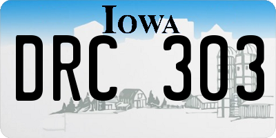 IA license plate DRC303