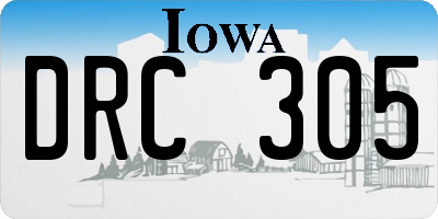 IA license plate DRC305