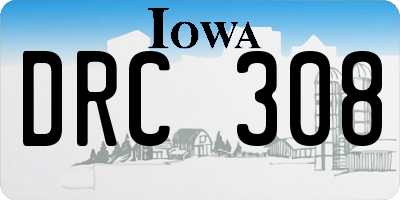 IA license plate DRC308