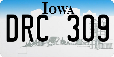 IA license plate DRC309