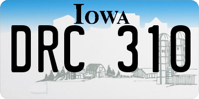 IA license plate DRC310
