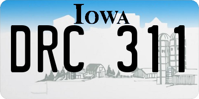 IA license plate DRC311