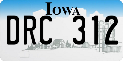IA license plate DRC312