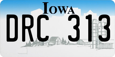 IA license plate DRC313