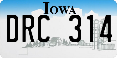 IA license plate DRC314