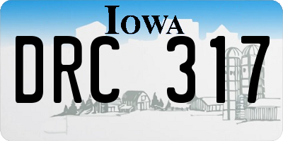 IA license plate DRC317