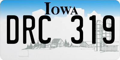 IA license plate DRC319