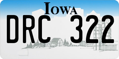 IA license plate DRC322