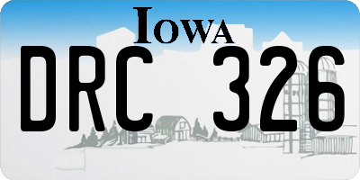 IA license plate DRC326