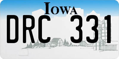 IA license plate DRC331