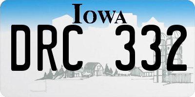 IA license plate DRC332