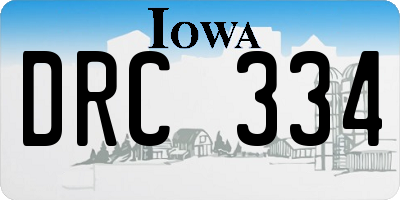 IA license plate DRC334