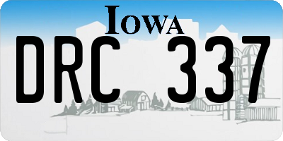 IA license plate DRC337