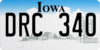 IA license plate DRC340