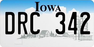 IA license plate DRC342