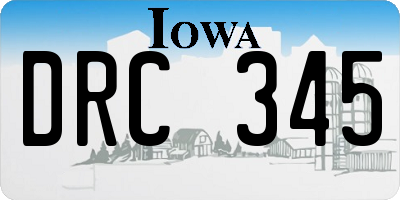 IA license plate DRC345