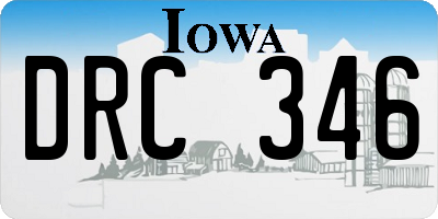IA license plate DRC346