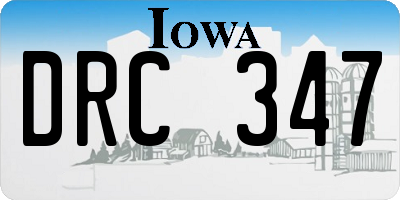 IA license plate DRC347