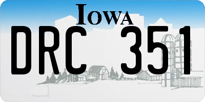 IA license plate DRC351