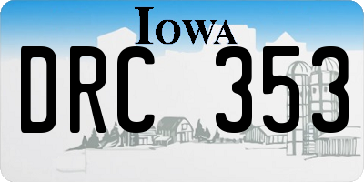 IA license plate DRC353