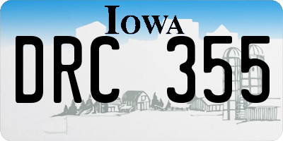 IA license plate DRC355