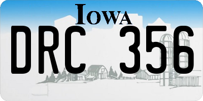 IA license plate DRC356