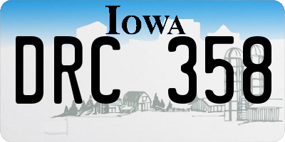 IA license plate DRC358