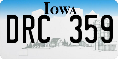 IA license plate DRC359