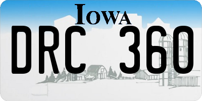 IA license plate DRC360