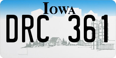 IA license plate DRC361