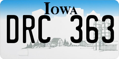 IA license plate DRC363