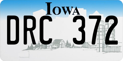 IA license plate DRC372