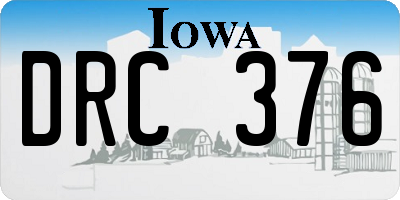 IA license plate DRC376