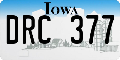 IA license plate DRC377