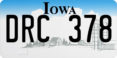 IA license plate DRC378