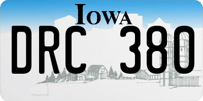 IA license plate DRC380