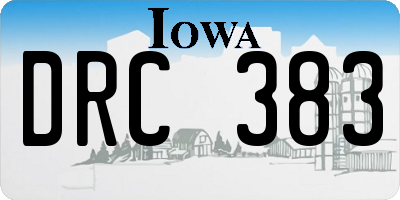 IA license plate DRC383